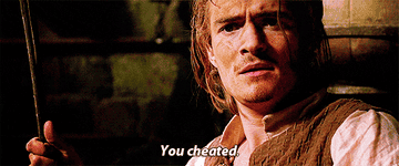 Orlando Bloom saying &quot;you cheated&quot; in pirates of the carribean 