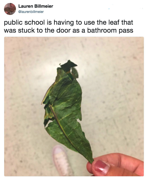 A hall pass that&#x27;s literally just a leaf