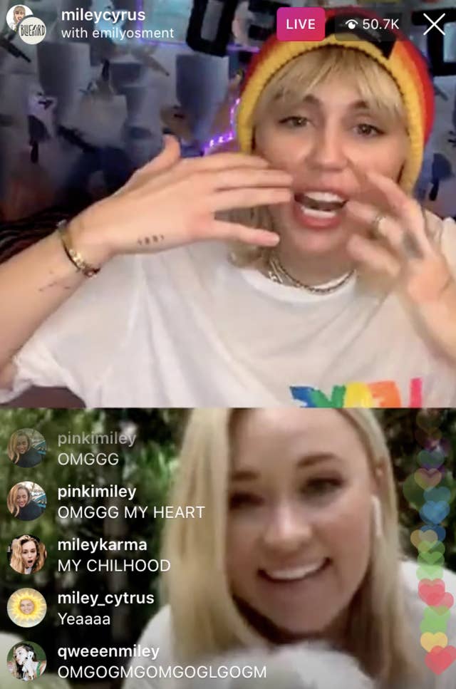 Emily Osment Miley Cyrus - Miley Cyrus And Emily Osment Reunited On Instagram Live