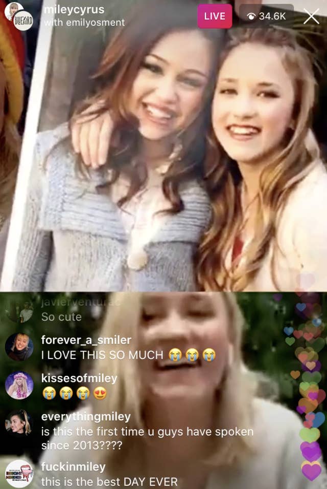 Emily Osment And Miley Cyrus Porn - Miley Cyrus And Emily Osment Reunited On Instagram Live