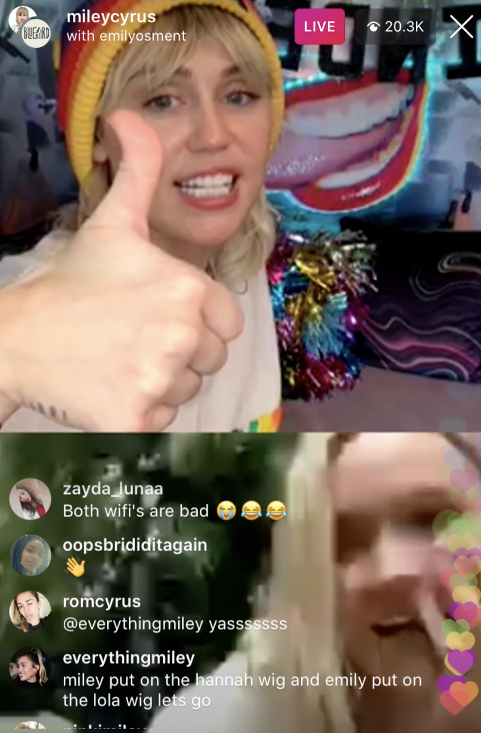 Emily Osment Miley Cyrus - Miley Cyrus And Emily Osment Reunited On Instagram Live