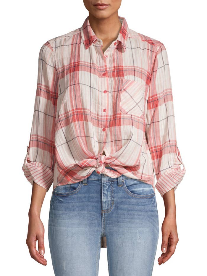 The red plaid top
