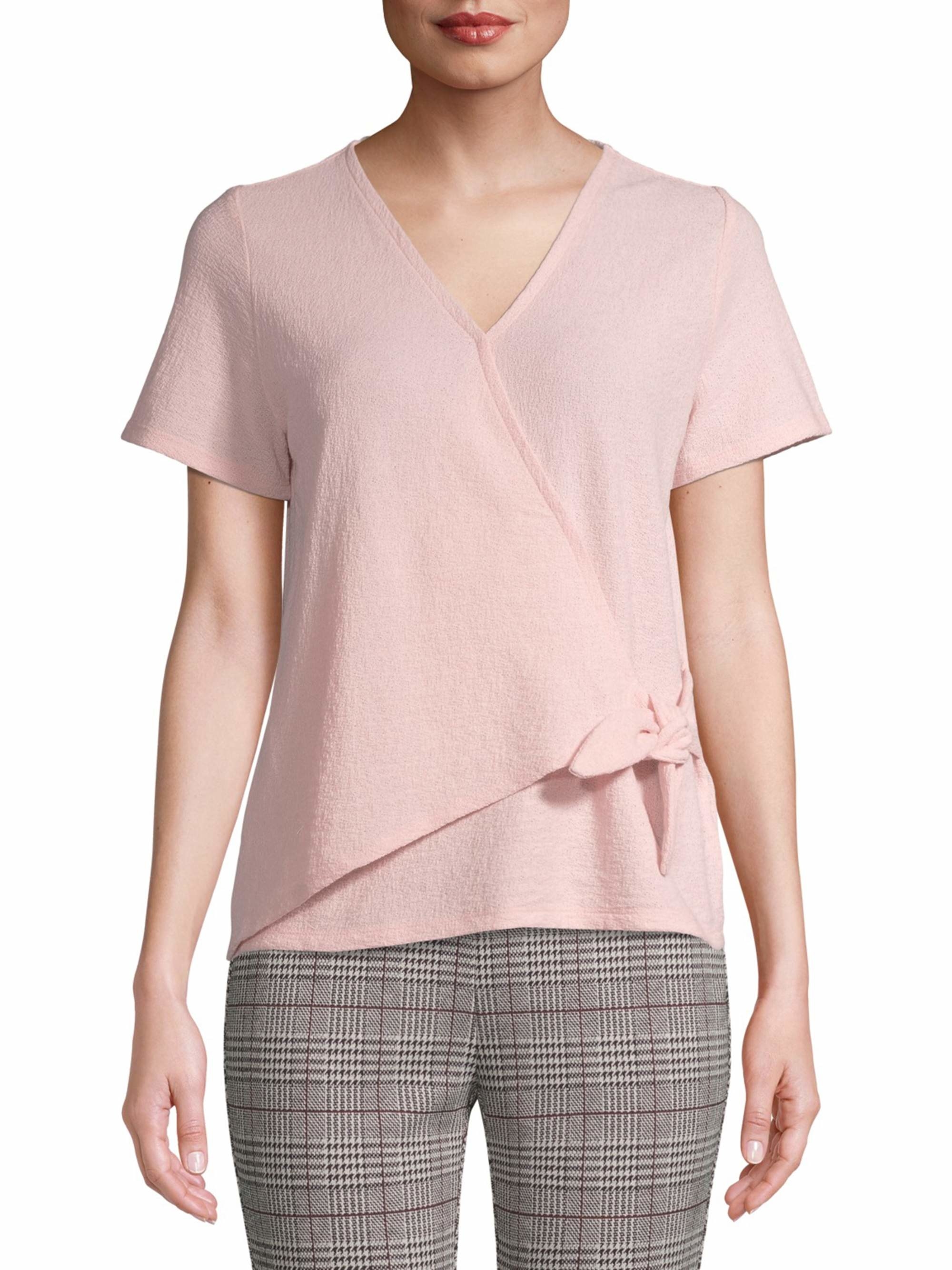 The front tie pink top