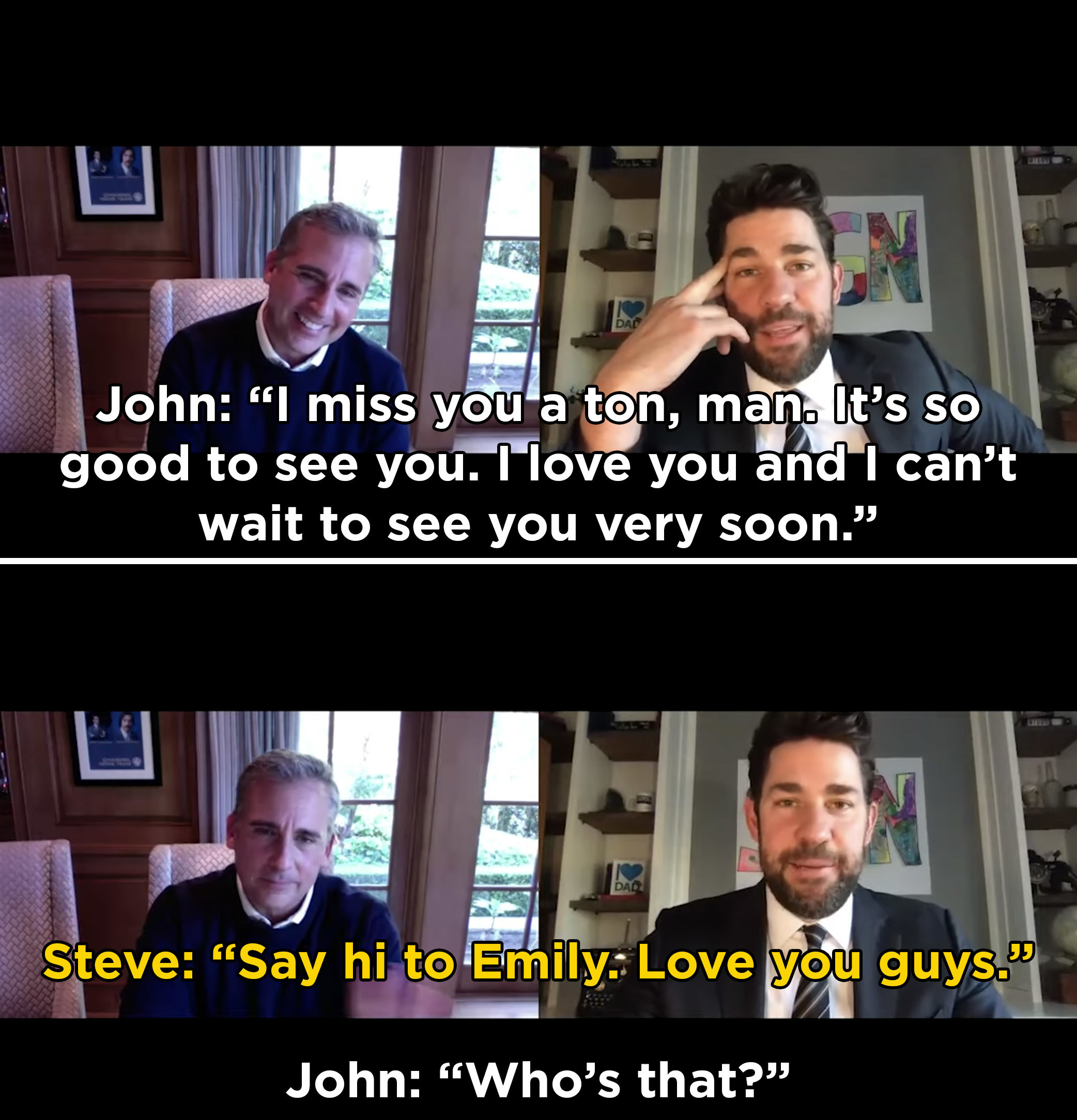 John Krasinski And Steve Carell Virtually Reunited To Celebrate The Office And I Can T Stop Smiling