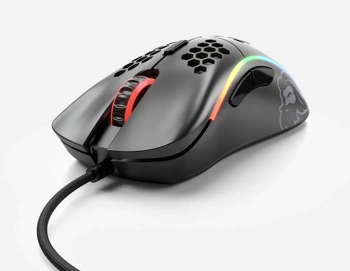 a black mouse with light-up features