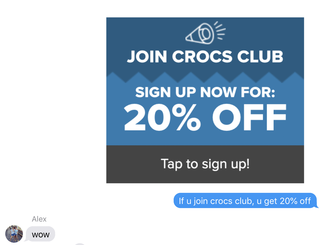 crocs 20 off first order