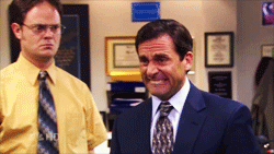 gif of Steve Carell in the TV show &quot;The Office&quot; making a ehhh face