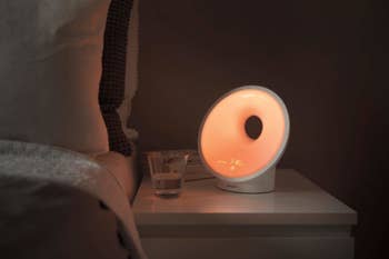 the lamp on a nightstand