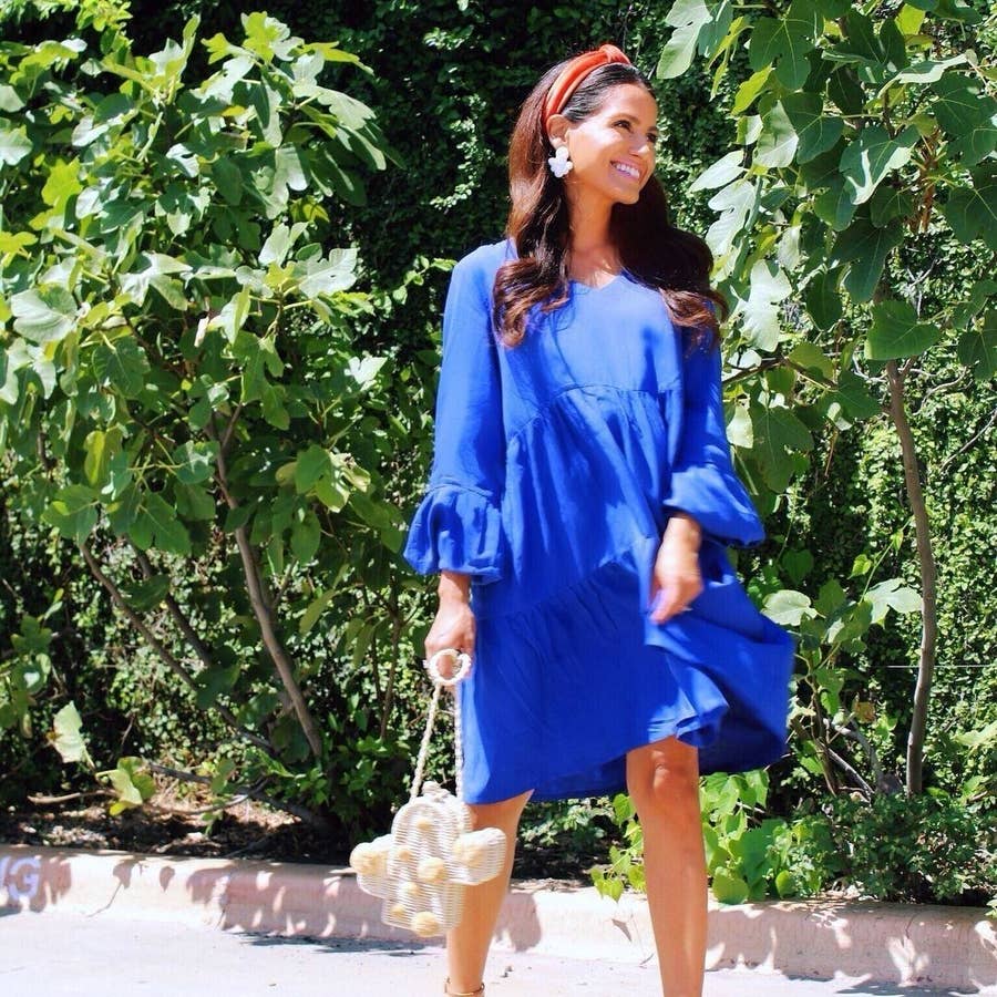 western wedding dress Pleats and Flare Stretchy Linen Mini Dress main image 0