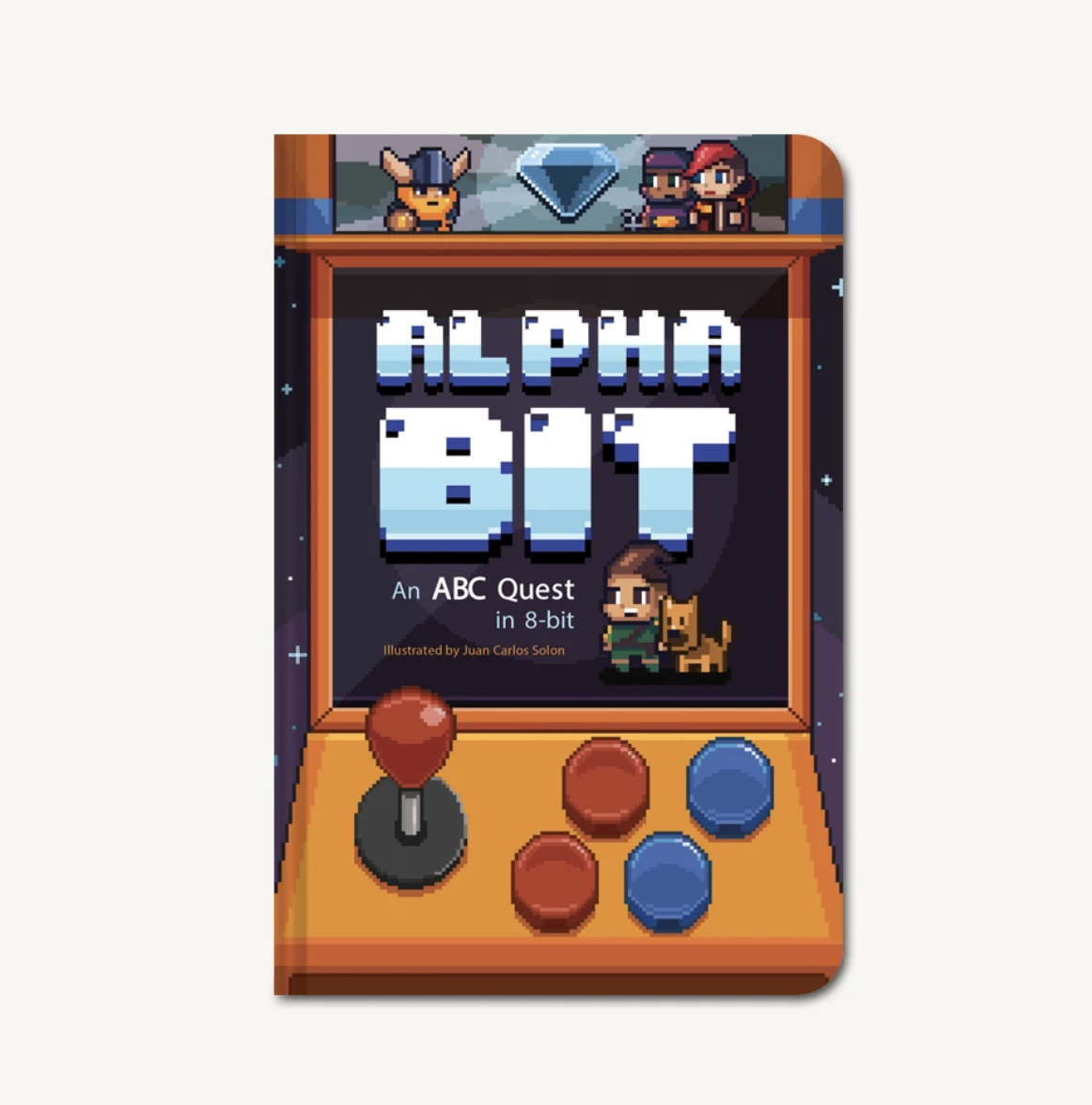 a board book designed to look like an old school arcade machine