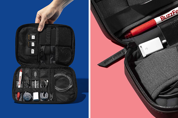 Black Tech Bag and Electronics Organizer Bag for Travel 