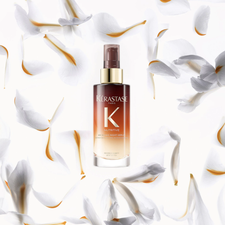 the ombre brown and clear bottle of the hair night serum 