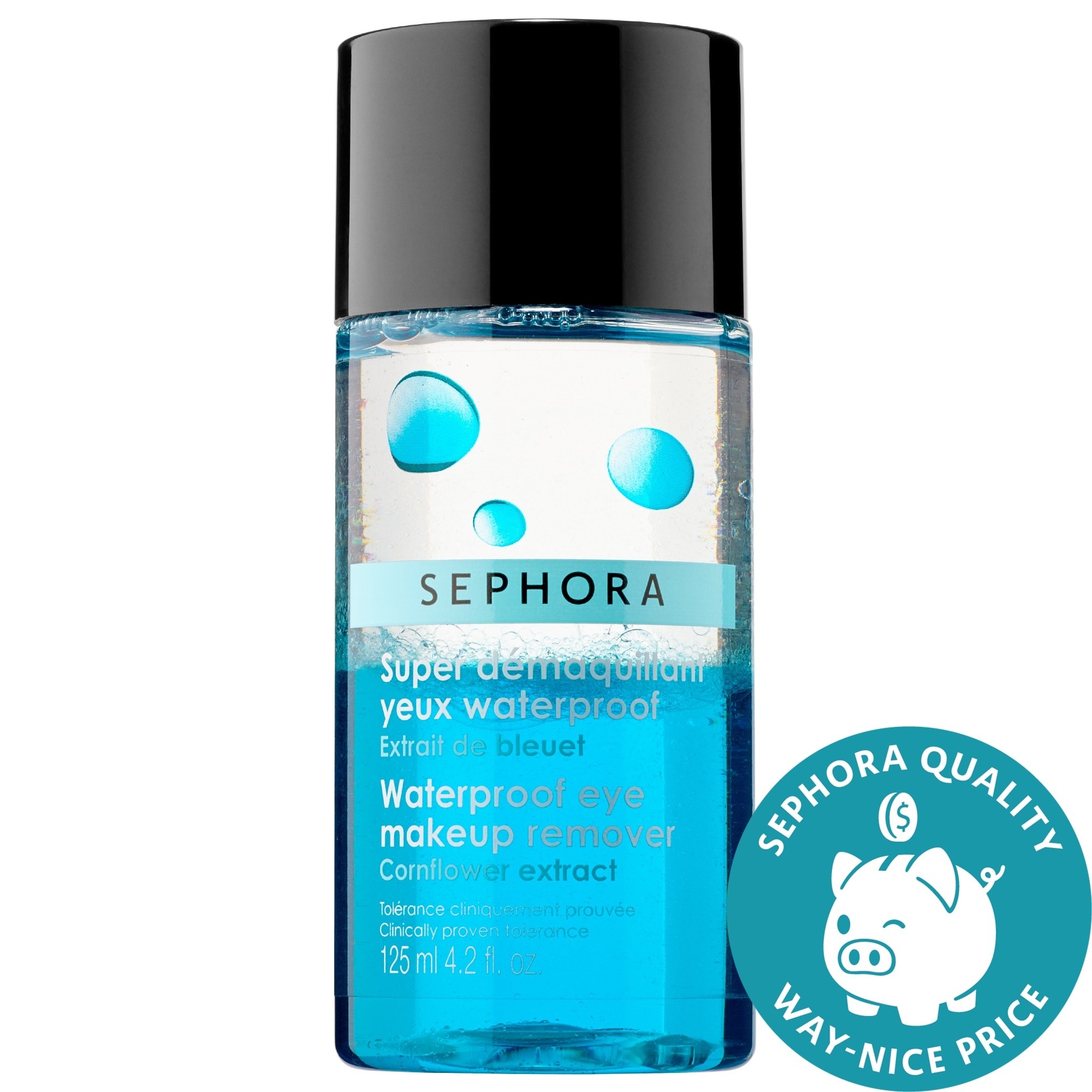 The bottle of Sephora eye makeup remover