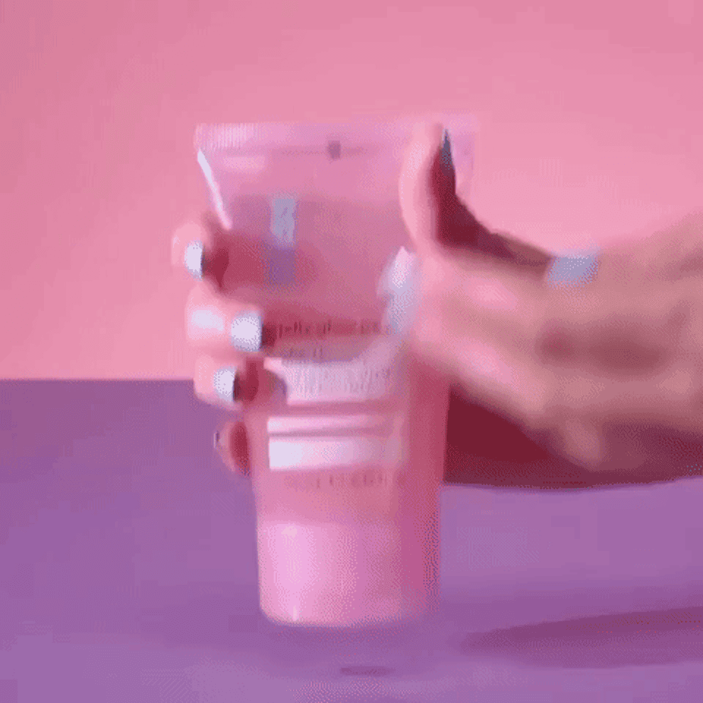 GIF of hand squeezing out the gel