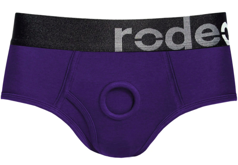 The purple briefs, which have an O-ring