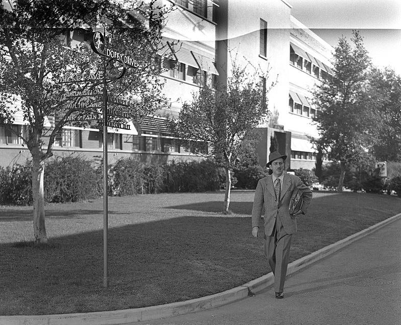 Walt walking on his studio lot