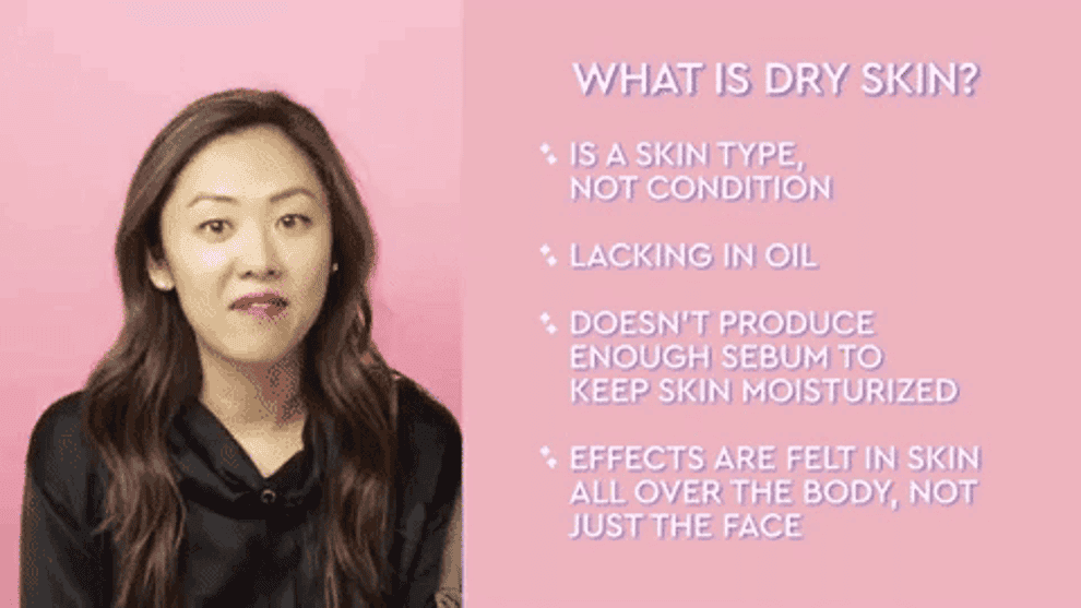 GIF of two beauty experts discussing dehydrated skin