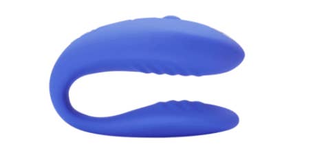 The C-shaped, hands-free, ridged silicone vibrator