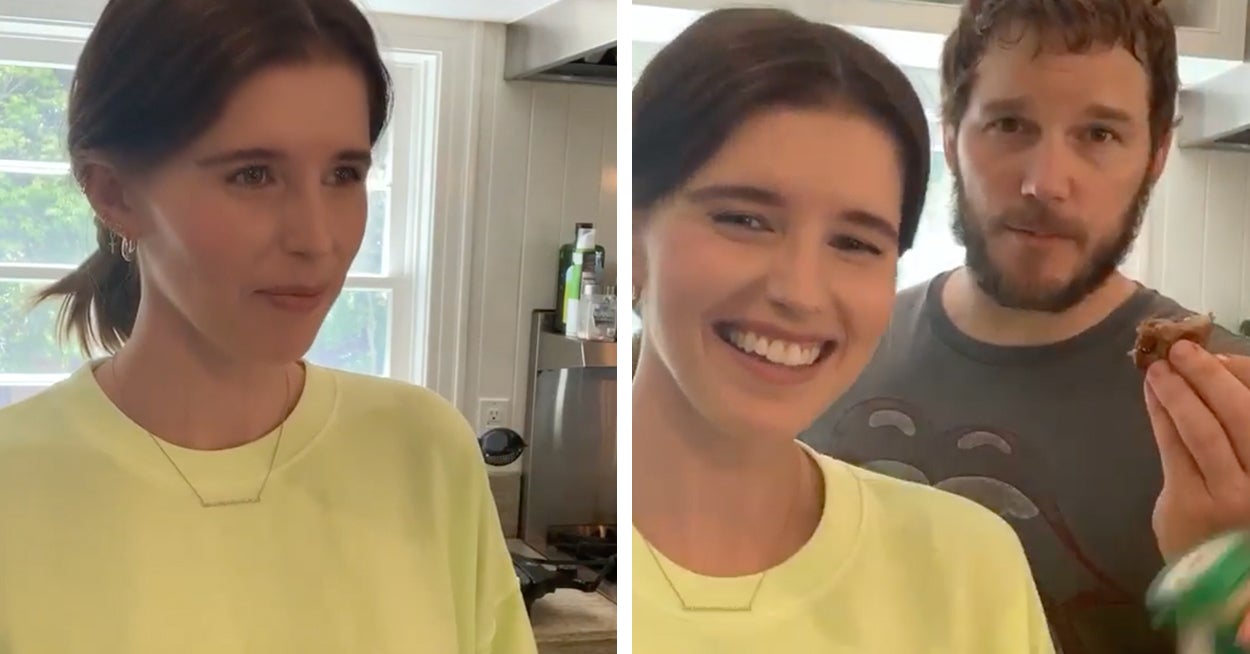 Chris Pratt Interrupts Katherine Schwarzenegger's Baking By Playing(02)