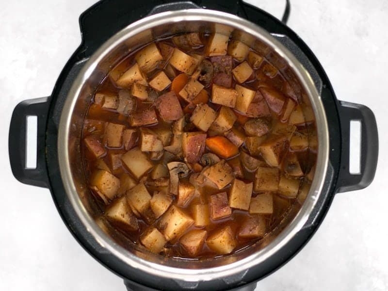 Beef and potato stew in the Instant Pot