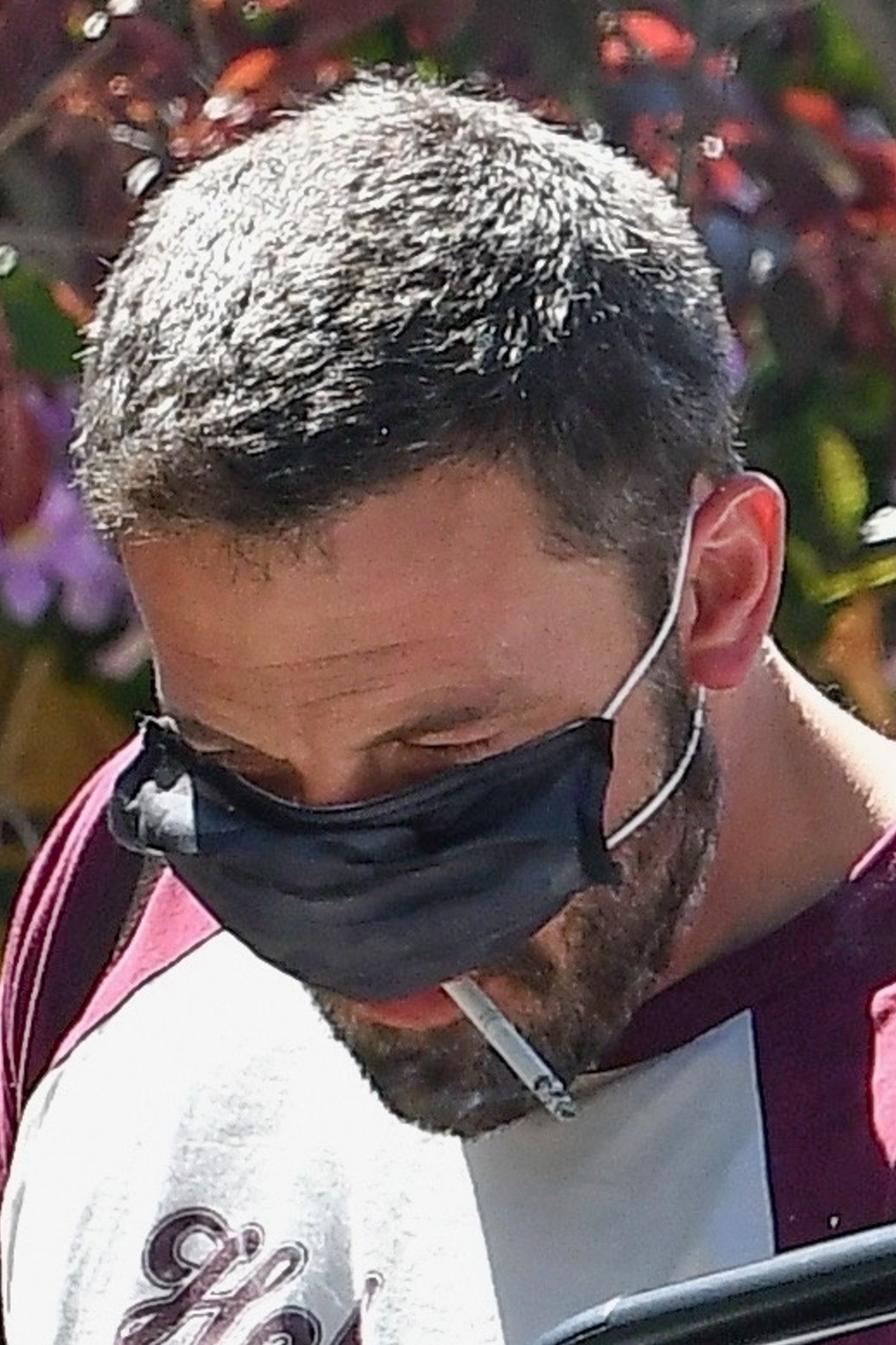 Ben Affleck. smoked a cig from under his mask. 