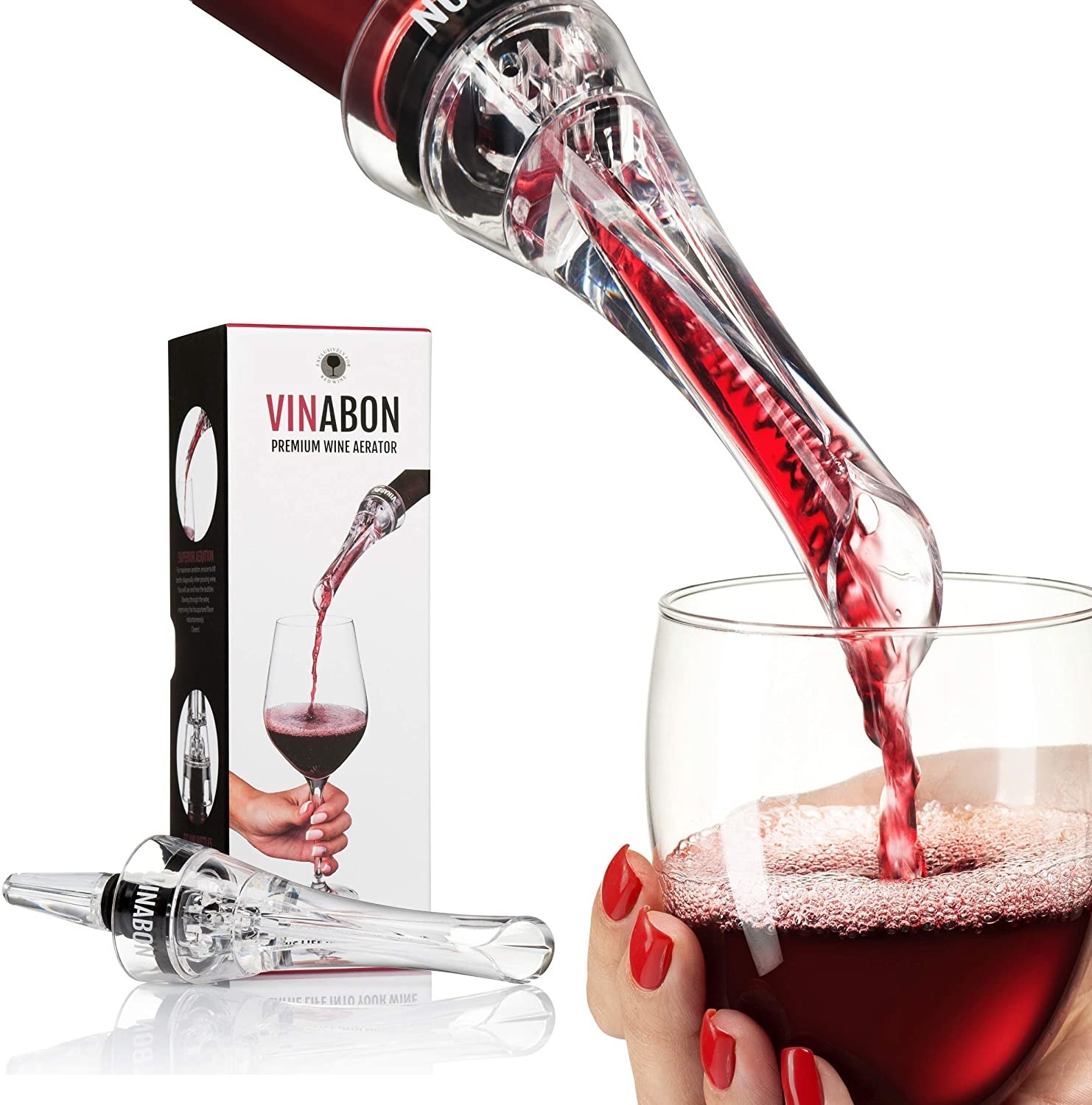 a stock image of the wine aerator being used