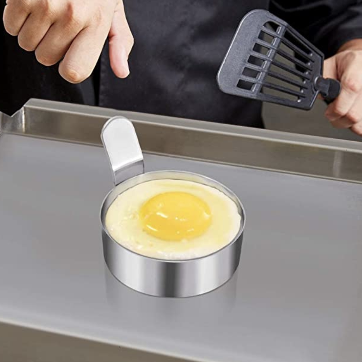 a fried egg in the cooking ring