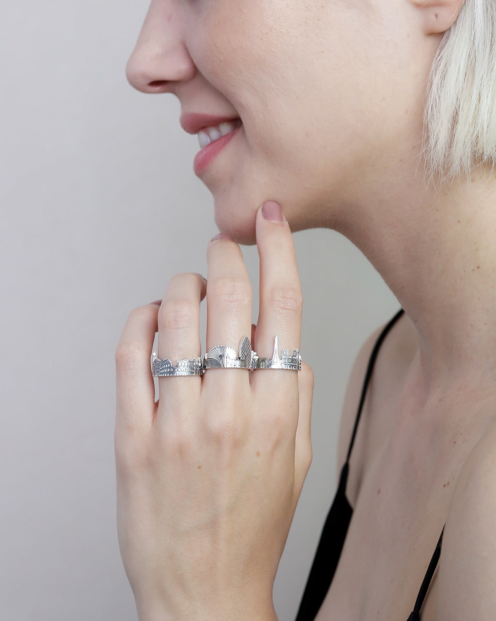 model wearing the ring