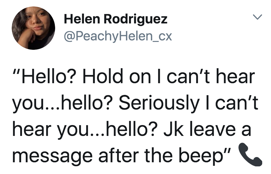 tweet about fake voicemail messages that made it sound like the person was there