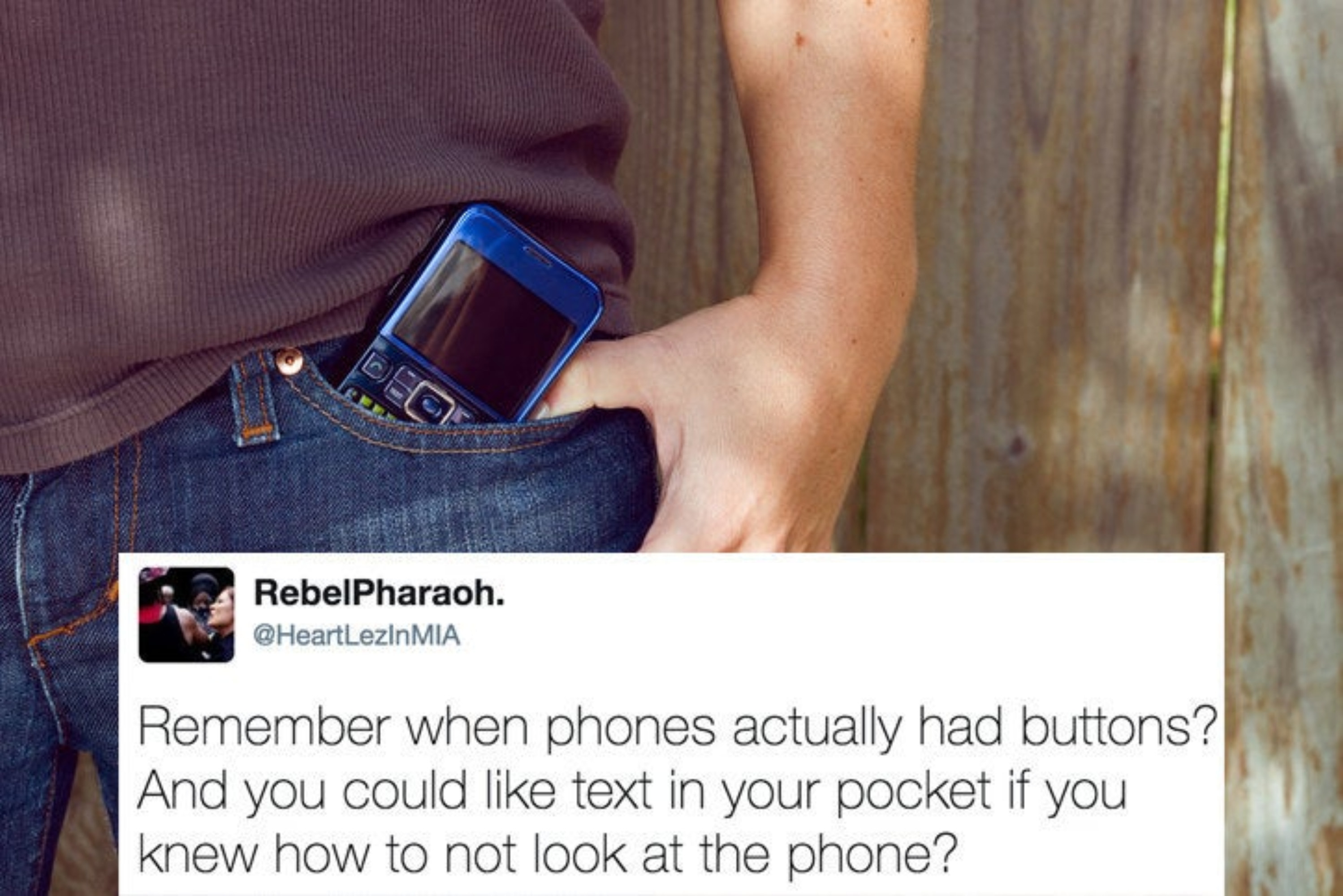 Person with cellphone on pocket