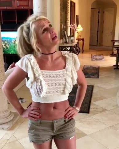Britney Spears' boobs burst out of her sports bra as she performs seductive  workout in her back garden - Mirror Online