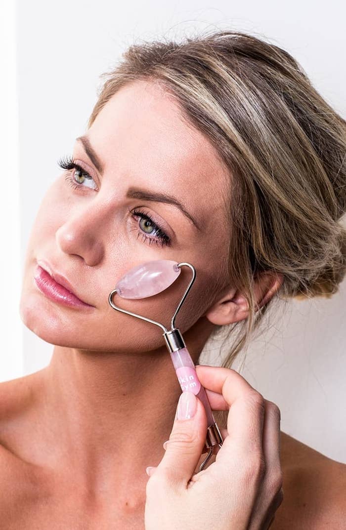 A model using the product on their face