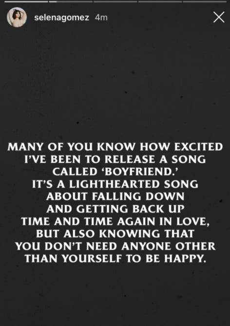 Selena Gomez Explained The Release Of Boyfriend During The Coronavirus Crisis What happened to that? ― selena gomez. selena gomez explained the release of