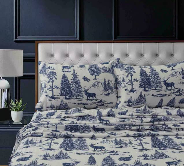 Navy and store white bedding target