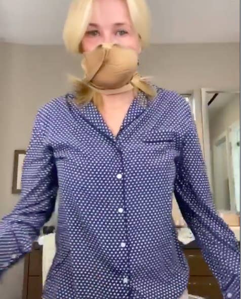Chelsea Handler wears DIY bra made of face masks during workout