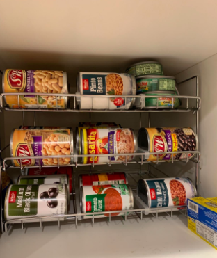 the can holder in the pantry