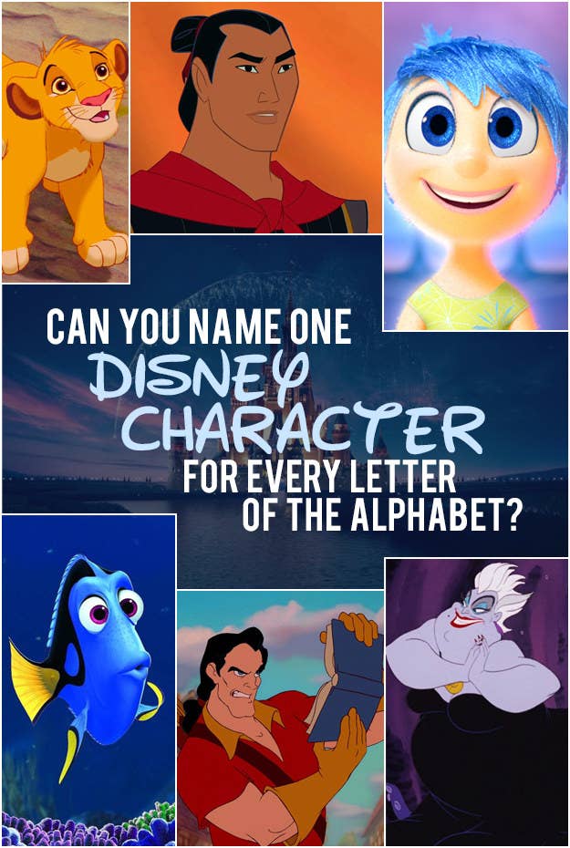 Can You Name A Disney Character For Every Letter Of The Alphabet?