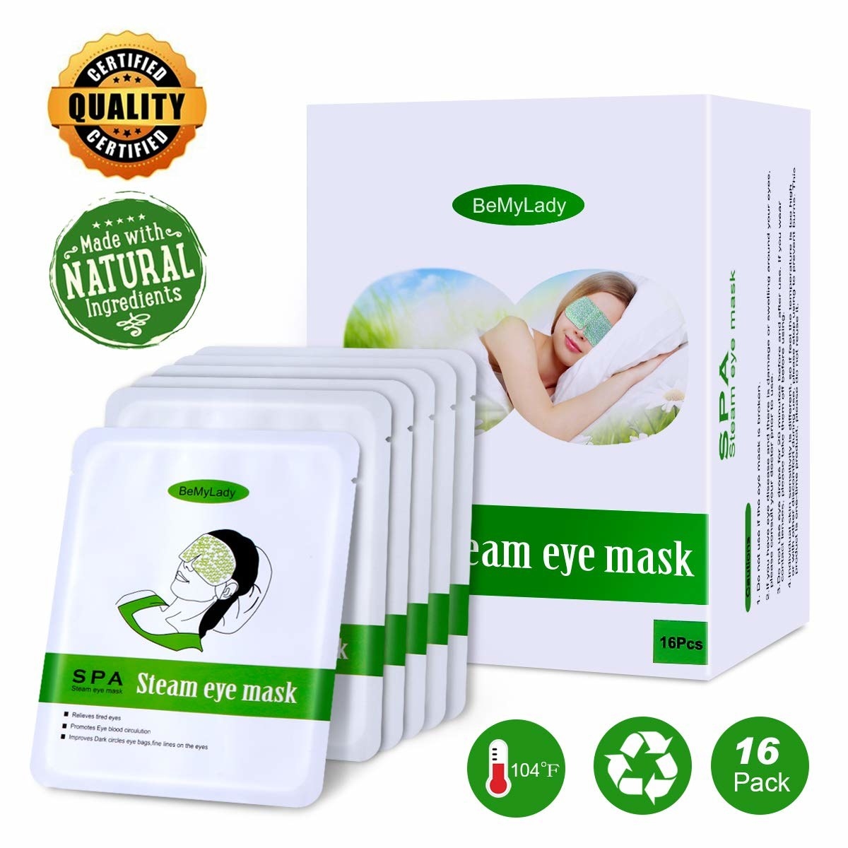 The box and packs of  the steam eye mask