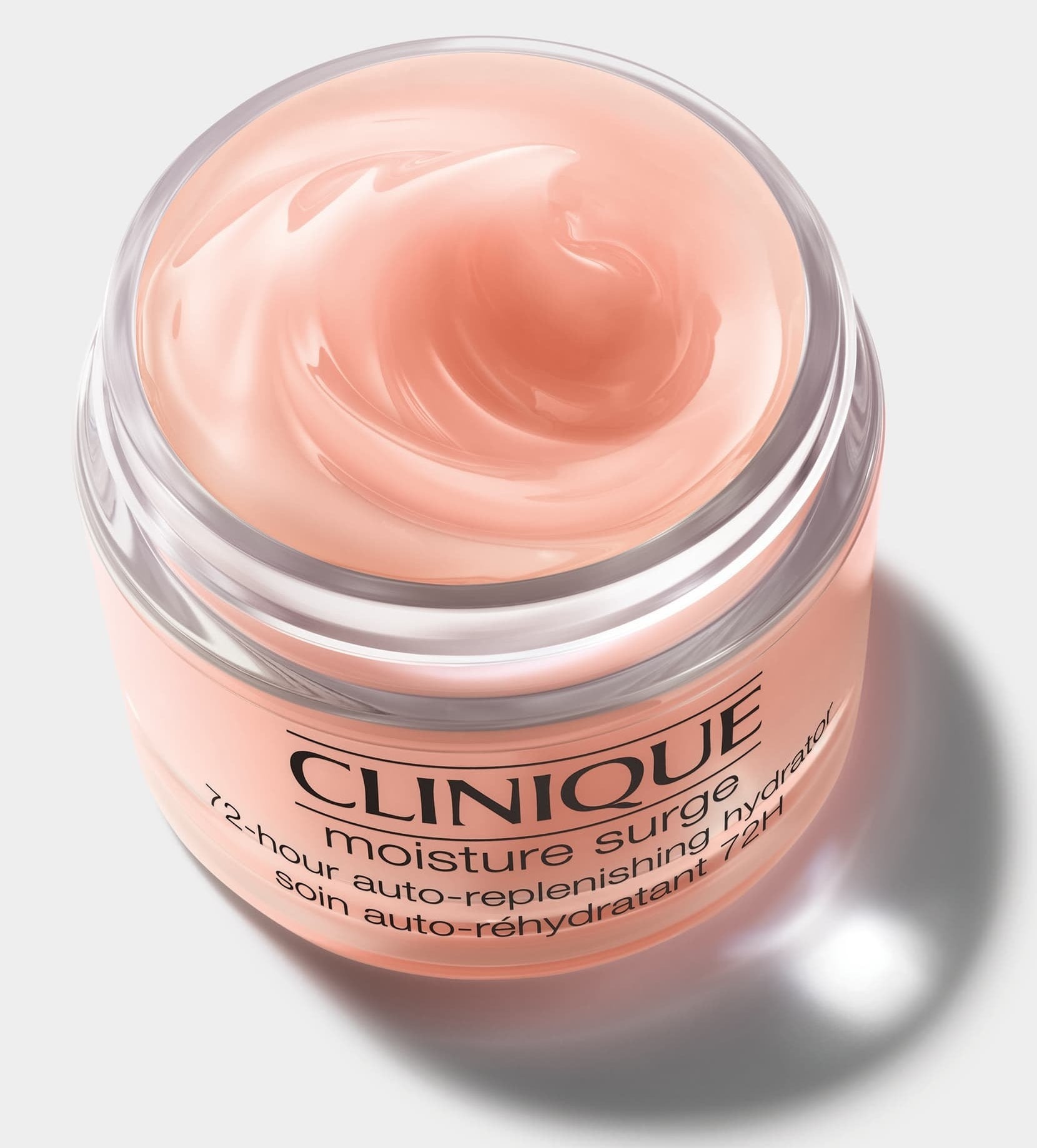 An open jar full of moisturizer with a soft, gel-looking swirl