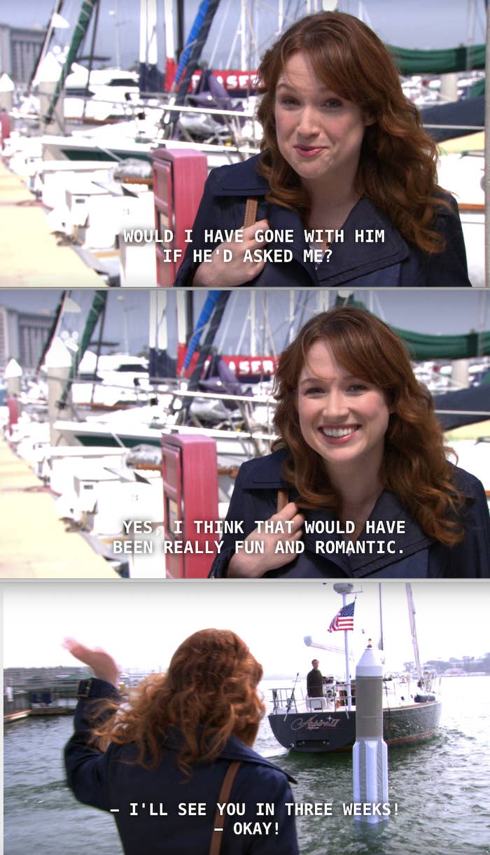 19. Andy left Erin completely in The Office, so he could sail on the boat of his family and return as the biggest jerk of all time. They could have done so much with his character!