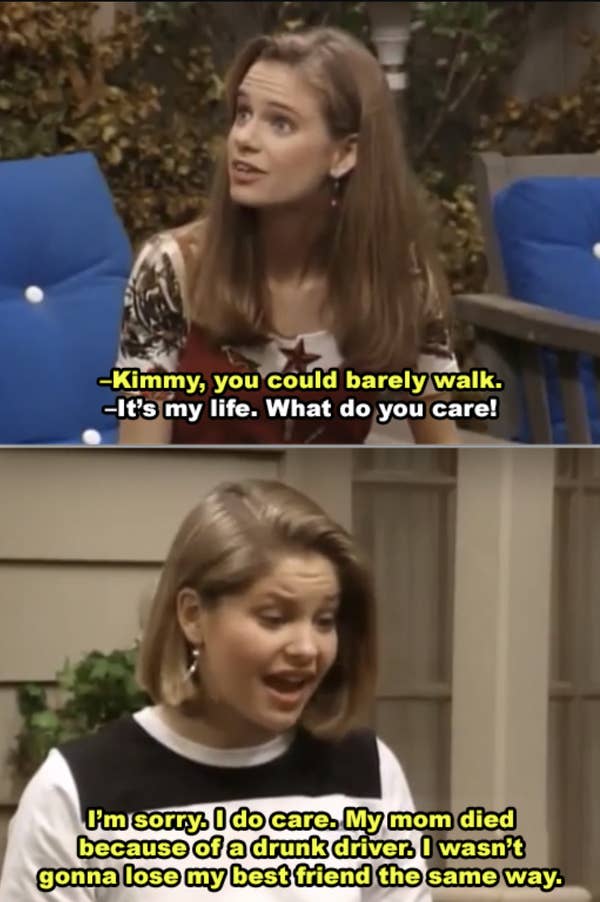 8. When Kimmy tried drinking and driving on Full House, she continued to act as if it wasn't a big deal, even after she sobered up. The entire exchange between DJ and Kimmy seemed out of place.