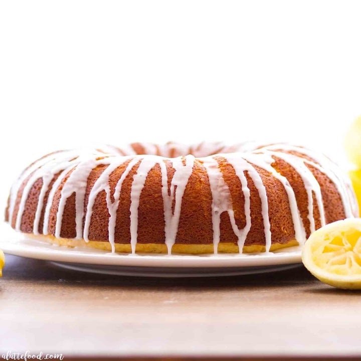 A bundt cake with icing.