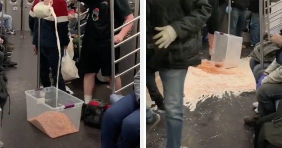 This Man Purposely Spilled A Huge Tub Of Cereal And Milk On The Subway For A TikTok And No One Is Laughing This Man Purposely Spilled A Huge Tub Of Cereal And Milk On The Subway For A TikTok And No One Is Laughing