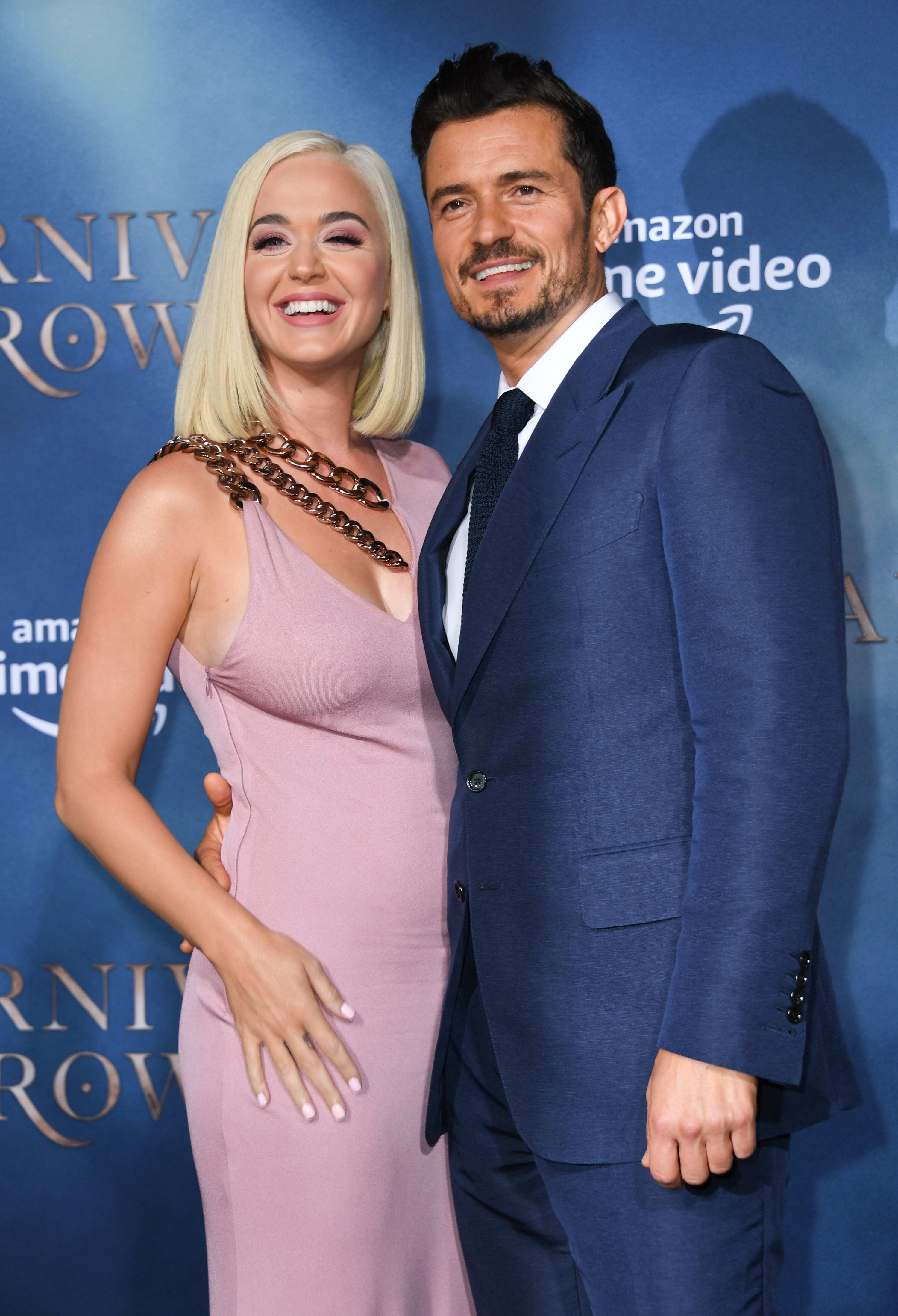 Katy and Orlando Bloom pose together at the premiere for Carnival Row back in 2019.