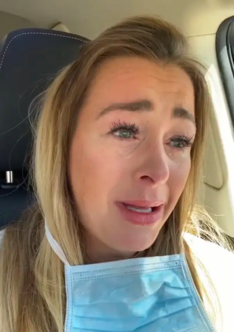 Jamie Otis crying after being tested for COVID-19