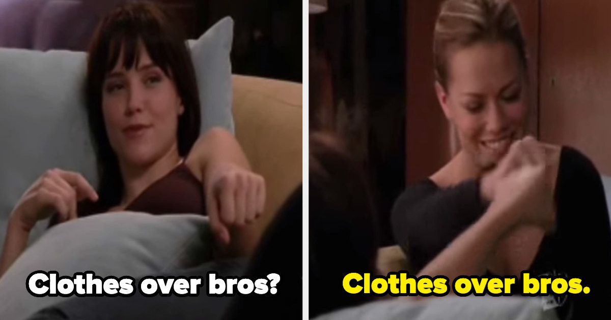 Brooke and Haley both saying: &quot;Clothes over bros?&quot;