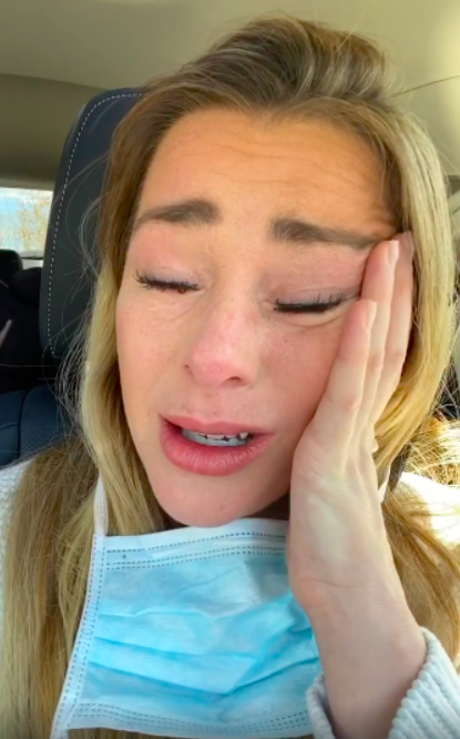 Jamie Otis crying after being tested for COVID-19