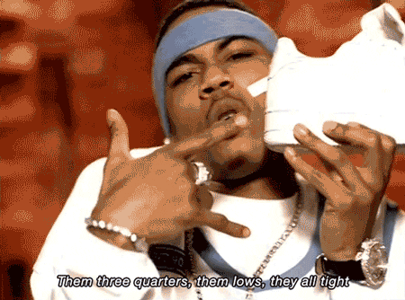 Nelly, iconic rapper from "The Lou," holding up a Nike Air Force 1 sneaker while extolling the variety and quality of their styles