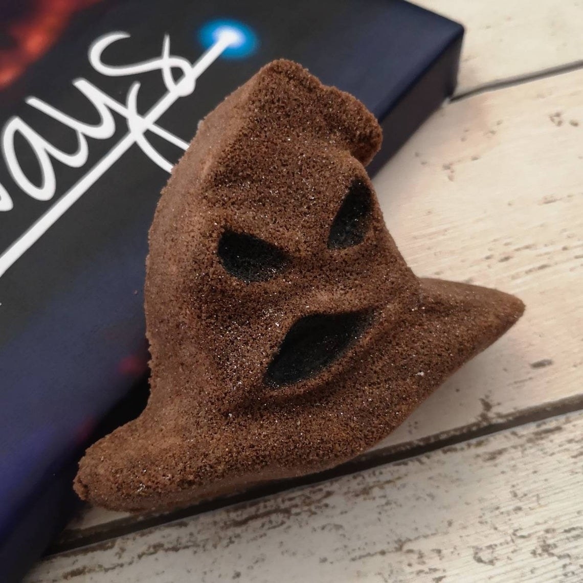 A bath bomb shaped exactly like the Sorting Hat in Harry Potter