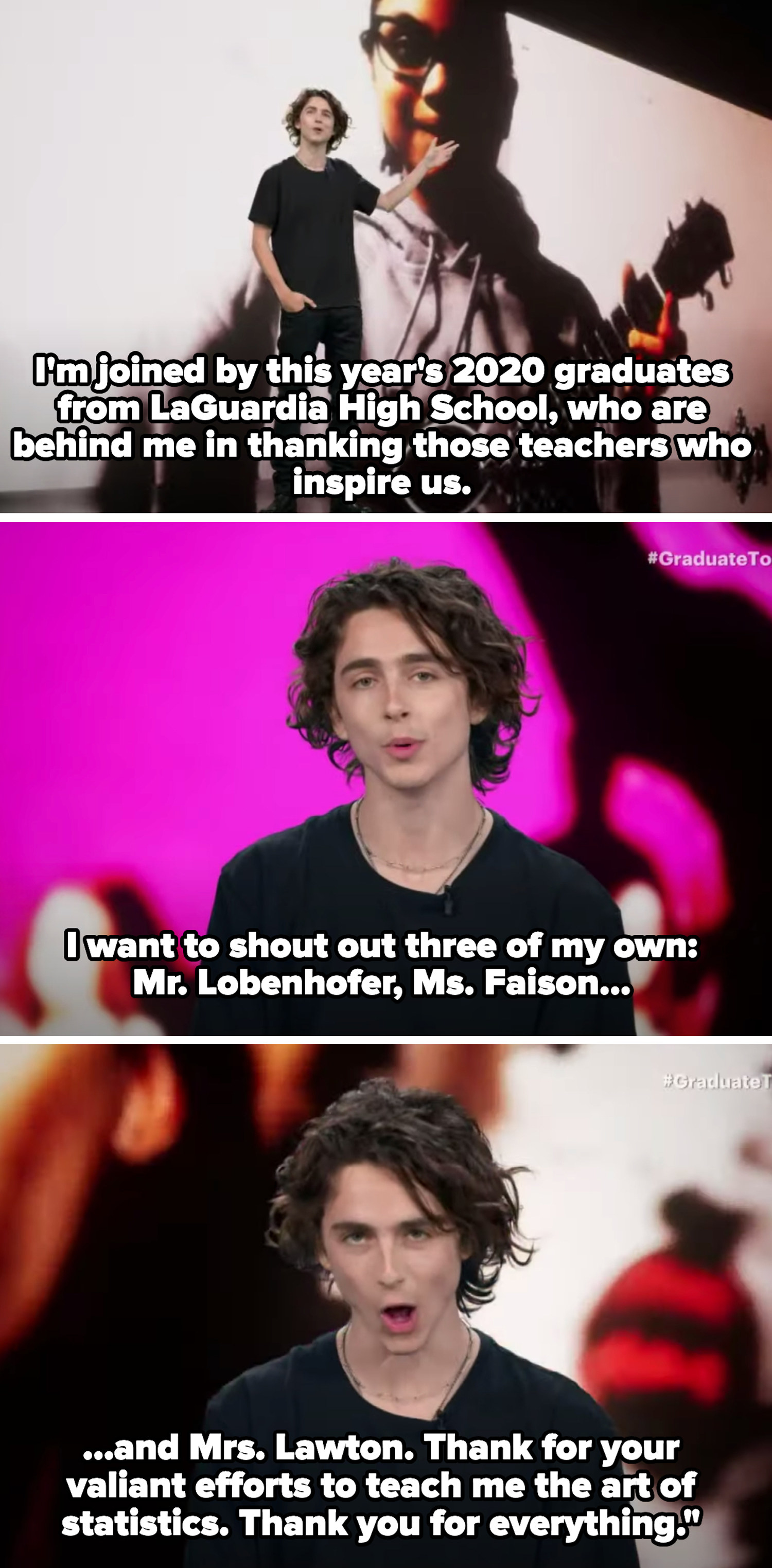 Timothee Chalamet S Graduate Together Statistics Rap Ms Lawton